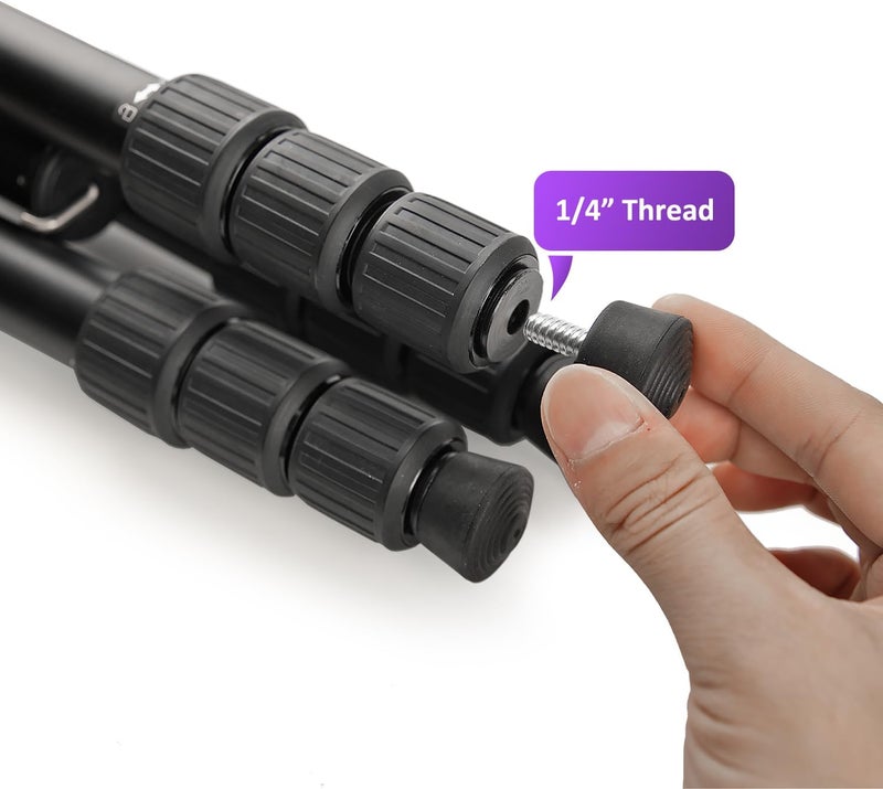 Rigych 6 Pcs Tripod Spike Feet 1/4-20 Thread Rubber Feet Universal Anti-Slip & Stainless Steel Spike Tripod Feet Replacement Parts - Image 5